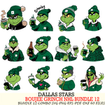 Dallas Stars  Boujee Grinch NHL Bundle 12 SVG Eps Dxf Png File, Digital Download, Instant Download