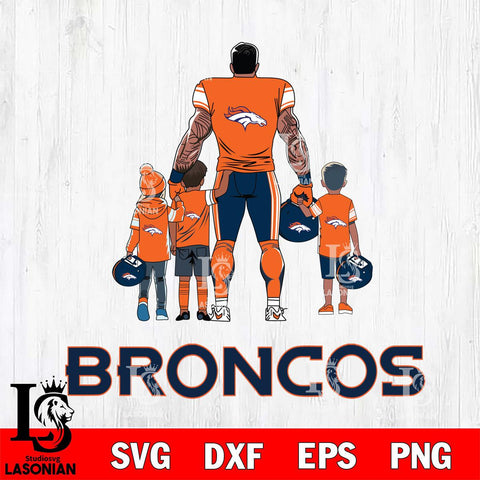 Denver Broncos 4 Father and son Rugby SVG DXF EPS PNG FILE,NFL SVG, Father day Digital Download,Instant Download, Silhouette