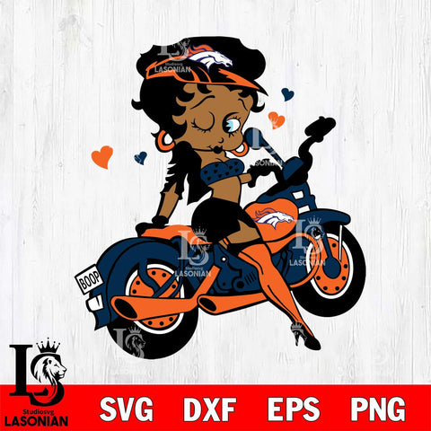 Denver Broncos Betty Boop And Badass Motor SVG Svg Eps Dxf Png File, Digital Download, Instant Download