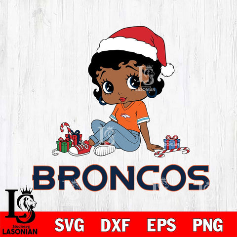Denver Broncos Betty Boop Christmas File Cut, NFL SVG DXF EPS PNG PDF File, Digital Download , Criucut , Silhouette