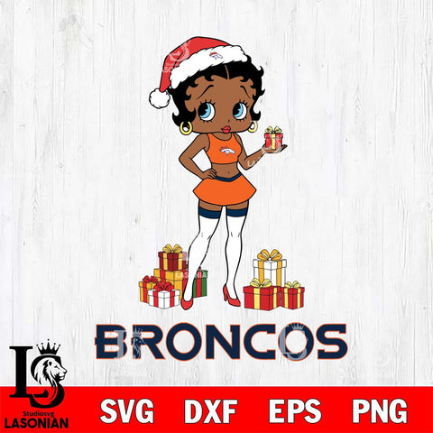 Denver Broncos Betty Boop Christmas Gift File Cut, NFL SVG DXF EPS PNG PDF File, Digital Download , Criucut , Silhouette