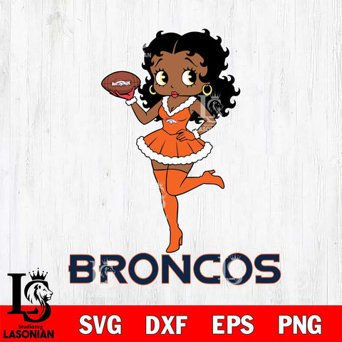 Denver Broncos Betty Boop Christmas Rugby File Cut, NFL SVG DXF EPS PNG PDF File, Digital Download , Criucut , Silhouette