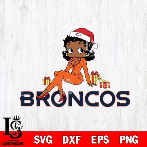 Denver Broncos Betty Boop Christmas fan File Cut, NFL SVG DXF EPS PNG PDF File, Digital Download , Criucut , Silhouette
