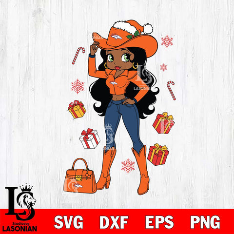 Denver Broncos Betty Boop Cowboy File Cut, NFL SVG DXF EPS PNG PDF File, Digital Download , Criucut , Silhouette