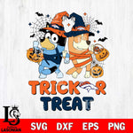 Denver Broncos Bluey Trick or Treat Halloween 2 Svg Eps Dxf Png File, Digital Download, Instant Download