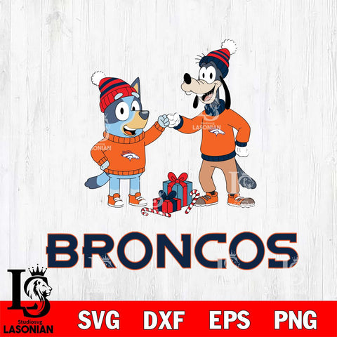 Denver Broncos Bluey With Goofy Christmas Cricut,Christmas SVG DXF EPS PNG FILE, Digital Download,Instant Download, Silhouette