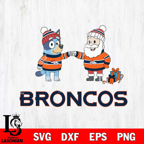 Denver Broncos Bluey With Satan Christmas Cricut,Christmas SVG DXF EPS PNG FILE, Digital Download,Instant Download, Silhouette