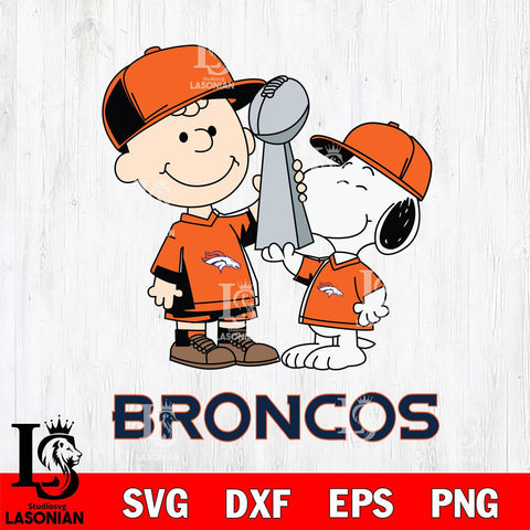 Denver Broncos Charlie Brown and Snoopy Champions Svg Eps Dxf Png File, NFL svg , Digital Download , Instant Download, Cricut File
