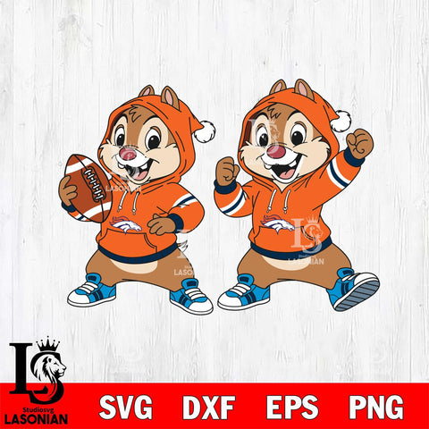 Denver Broncos Chip và Dale Football File Cut, NFL SVG DXF EPS PNG FILE, Digital Download , Criucut , Silhouette