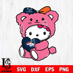 Denver Broncos Cute Hello Kitty 3 Svg Eps Dxf Png File, Digital Download, Instant Download