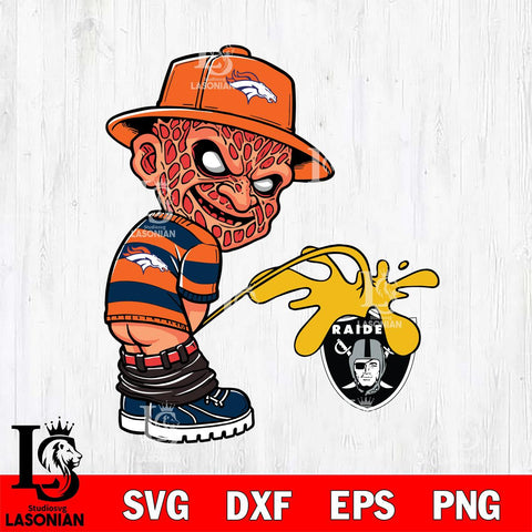 Denver Broncos Freddy Krueger Piss On Las Vegas Raiders Svg Eps Dxf Png File, Digital Download, Instant Download