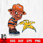 Denver Broncos Freddy Krueger Piss On Los Angeles Chargers Svg Eps Dxf Png File, Digital Download, Instant Download