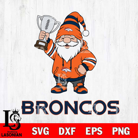Denver Broncos Gnome Champion File Cut, NFL SVG, Digital Download , CHRISTMAS Criucut , Silhouette