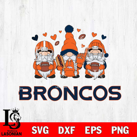 Denver Broncos Gnome Rugby File Cut, NFL SVG, Digital Download , CHRISTMAS Criucut , Silhouette