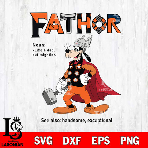 Denver Broncos Goofy Fathor Sport Svg Eps Dxf Png File, NFL File Cut,Digital Download,Instant Download,Disney Svg Files