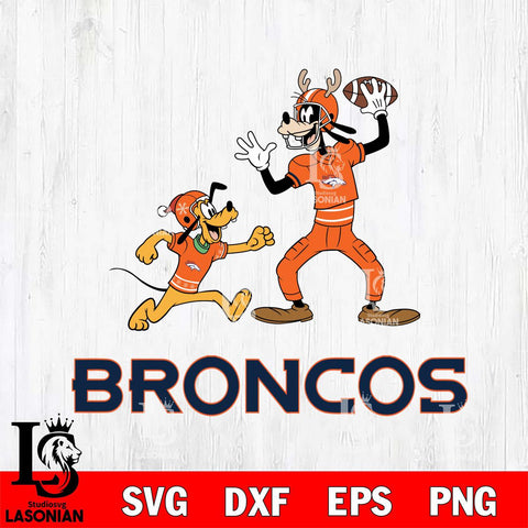 Denver Broncos Goofy & Pluto Football Cricut,Christmas SVG DXF EPS PNG FILE, Digital Download,Instant Download, Silhouette