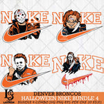 Denver Broncos Halloween NFL Bundle 4 Svg Eps Dxf Png File, Digital Download, Instant Download