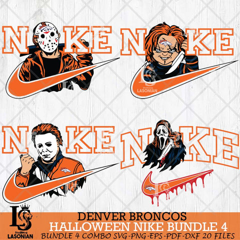 Denver Broncos Halloween NFL Bundle 4 Svg Eps Dxf Png File, Digital Download, Instant Download