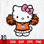 Denver Broncos Hello Kitty Cheerleader 3 Svg Eps Dxf Png File, Digital Download, Instant Download