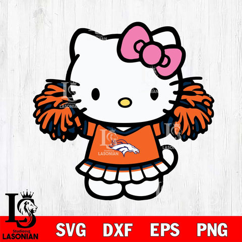 Denver Broncos Hello Kitty Cheerleader 3 Svg Eps Dxf Png File, Digital Download, Instant Download