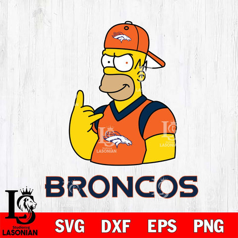 Denver Broncos Homer Simpson Football Cricut, NFL SVG DXF EPS PNG FILE, Digital Download,Instant Download, Silhouette