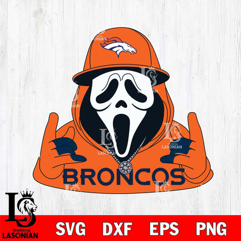 Denver Broncos Horror Character Ghostface Sport Svg Eps Dxf Png File, Digital Download, Instant Download