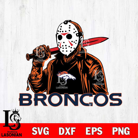 Denver Broncos Jason Voorhees Horror 12 Svg Eps Dxf Png File, NFL svg, Digital Download, Instant Download