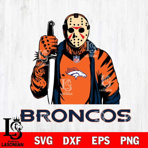 Denver Broncos Jason Voorhees Horror 3 Svg Eps Dxf Png File, NFL svg, Digital Download, Instant Download