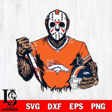 Denver Broncos Jason Voorhees Horror 5 Svg Eps Dxf Png File, NFL svg, Digital Download, Instant Download