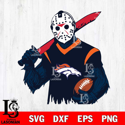 Denver Broncos Jason Voorhees Horror Halloween 2 Svg Eps Dxf Png File, Digital Download, Instant Download