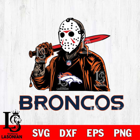 Denver Broncos Jason Voorhees Horror Halloween Svg Eps Dxf Png File, Digital Download, Instant Download