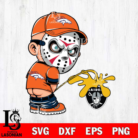 Denver Broncos Jason Voorhees Piss On Las Vegas Raiders Svg Eps Dxf Png File, Digital Download, Instant Download