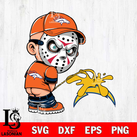 Denver Broncos Jason Voorhees Piss On Los Angeles Chargers Svg Eps Dxf Png File, Digital Download, Instant Download