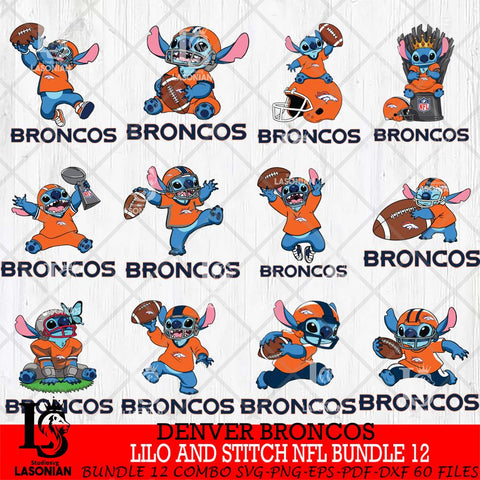 Denver Broncos Lilo and stitch Sport NFL Bundle 12 SVG DXF EPS PNG FILE,Bundle Stitch File Cut,NFL Digital Download,Instant Download, Silhouette