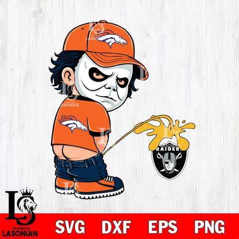 Denver Broncos Michael Myers Piss On Las Vegas Raiders Svg Eps Dxf Png File, Digital Download, Instant Download