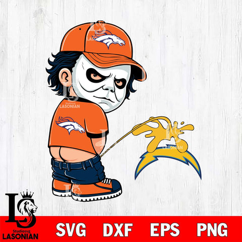 Denver Broncos Michael Myers Piss On Los Angeles Chargers Svg Eps Dxf Png File, Digital Download, Instant Download