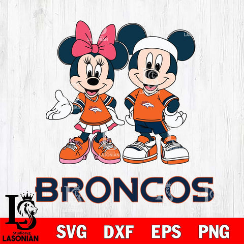 Denver Broncos Mickey And Minnie Football Svg Eps Dxf Png File, NFL svg , Digital Download , Instant Download, Cricut File