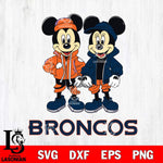 Denver Broncos Mickey Minnie Mouse Football Svg Eps Dxf Png File, Bundle NFl svg , File Cut , Digital Download , Instant Download, Laser Cut Svg Files