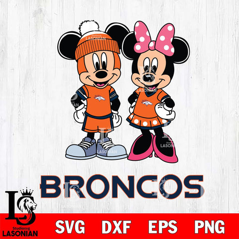 Denver Broncos Mickey Minnie Mouse Pink Svg Eps Dxf Png File, Bundle NFl svg , File Cut , Digital Download , Instant Download, Laser Cut Svg Files