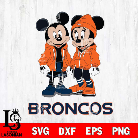 Denver Broncos Mickey Minnie Mouse Rugby Svg Eps Dxf Png File, Bundle NFl svg , File Cut , Digital Download , Instant Download, Laser Cut Svg Files