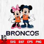 Denver Broncos Mickey Minnie Mouse Sport Svg Eps Dxf Png File, Bundle NFl svg , File Cut , Digital Download , Instant Download, Laser Cut Svg Files