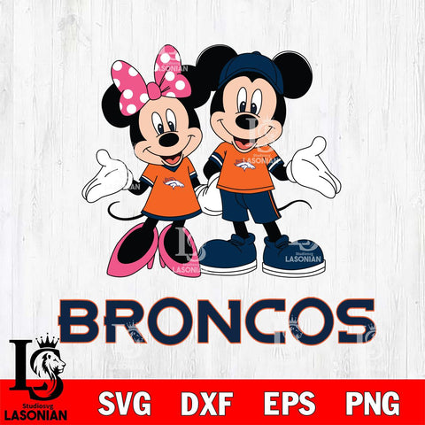 Denver Broncos Mickey Minnie Mouse Sport Svg Eps Dxf Png File, Bundle NFl svg , File Cut , Digital Download , Instant Download, Laser Cut Svg Files