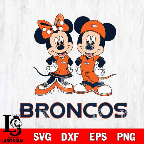Denver Broncos Mickey Minnie Mouse rugby ball Svg Eps Dxf Png File, Bundle NFl svg , File Cut , Digital Download , Instant Download, Laser Cut Svg Files