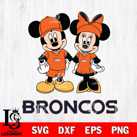 Denver Broncos Mickey Minnie Rugby Svg Eps Dxf Png File, Bundle NFl svg , File Cut , Digital Download , Instant Download, Laser Cut Svg Files