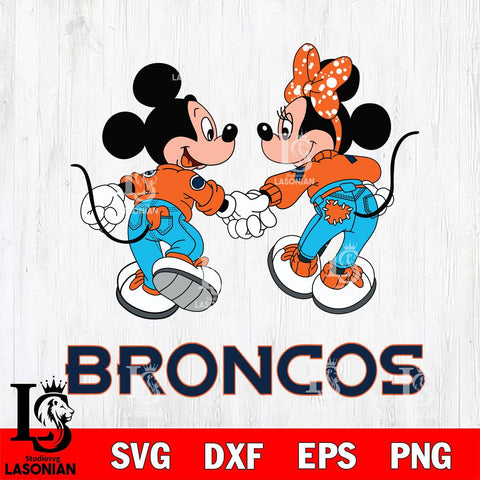 Denver Broncos Mickey Minnie Valentine Rugby Svg Eps Dxf Png File, Digital Download ,Instant Download, Cricut File