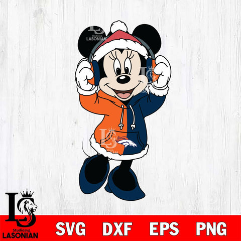 Denver Broncos Minnie Mouse Disney Football Christmas File Cut, NFL SVG DXF EPS PNG FILE, Digital Download , Criucut , Silhouette