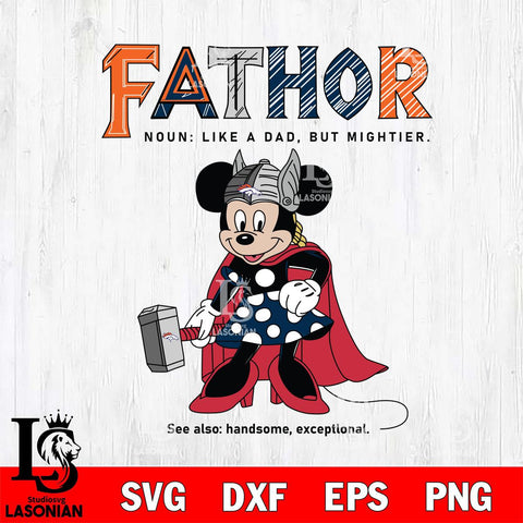 Denver Broncos Minnie Mouse Fathor Sport Svg Eps Dxf Png File, NFL File Cut,Digital Download,Instant Download,Disney Svg Files