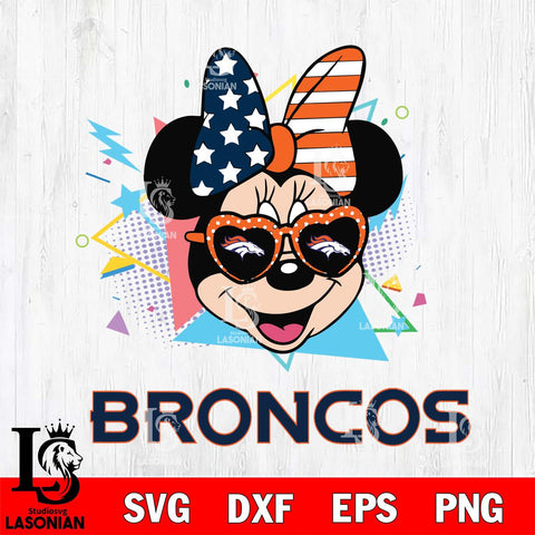 Denver Broncos Minnie Mouse Love Sport SVG DXF EPS PNG FILE, Disney Father day File Cut,Digital Download,Instant Download,Disney Svg Files
