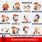 Denver Broncos Peanuts Snoopy Player NFL Bundle 12 SVG DXF EPS PNG FILE,Snoopy File Cut, bundle nfl Digital Download,Instant Download, Silhouette