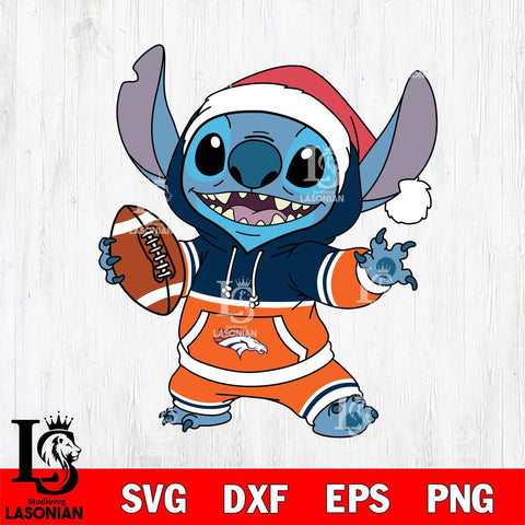 Denver Broncos Stitch Football Christmas File Cut, NFL SVG DXF EPS PNG FILE, Digital Download , Criucut , Silhouette